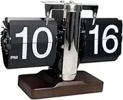 Generic Automatic Digital Clock, Flip Digital Clock Mechanical Clock, Auto Pager Turning Clock Flip Down Clock for Living Room School, Black