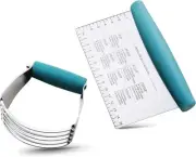 ALLTOP Pastry Blender & Bench Scraper - Premium Kitchen Baking Turquoise