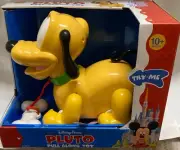 NIB Disney Parks Pluto Pull Along Baby Toy 10+ months