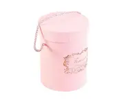 Handheld Flower Bucket Holder Bouquet Packaging Box Home Wedding Party Decor-Pink