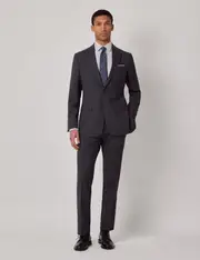Hawes & Curtis Charcoal Subtle Stripe Italian Wool Tailored Fit Suit | 1913 Collection Size: One Size