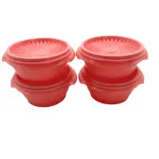Tupperware Small Servalier Bowls 10 oz. Coral Set of 4