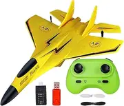 Remote Control Airplane Toy - 2.4GHz RC Fighter Plane Toy Model Toy,Foam Aircraft Toy Pull Back Airplane Model with Light for Beginner & Boys