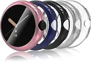 [5-Pack] Case Compatible With Google Pixel Watch 3 41mm (2024)/Pixel 2 (2023)/Pixel (2022), Screen Protectors Full Around Slim Protective Cover (Not for 3 45mm)