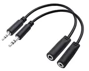 Cable Matters Combo-Pack 2.5mm and 3.5mm Headphone Adapter Kit (2.5mm to 3.5mm Adapter and 3.5mm to 2.5mm Adapter) in Black - 4 Inches