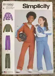 Simplicity Sewing Pattern R11992 Girl's & Boy's Jacket & Pants Sizes 7-14