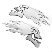 2x Flaming Skull Tank Decal 3D Gel Sticker Custom Decals Trike Bobber Chopper