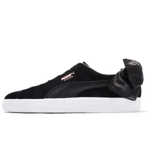 Puma 休閒鞋 Suede Bow Wns 女鞋 黑 玫瑰金 麂皮 蝴蝶結 緞帶 金標 36731704