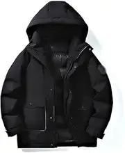 [YMGSCC] Down Jacket Fleece Thickened Warm Lapel Hooded Men's Down Jacket Winter Plus-Size Men's Tooling