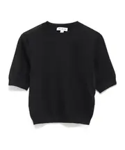 Seamless short knitted top FR34,FR36 Black