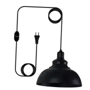 Black Pendant Lights Dimmable with Plug in Cord and ON/Off Dimmer Switch,