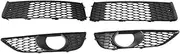 4 Pcs Front Bumper Lower Upper Mesh Grille Compatible For Light Grill Bezel Cover For Audi Q7 S-Line N/S 2009-2014 4L0807697B 4L0807675C