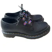 Dr. Martens Milled Black Leather 1461 Oxford Shoes Size 7 NEW