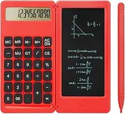 Calculator，calculators Desktop with Writing Screen, Large Display, and Quiet Design - Ideal for Students and Office Workers (Red)