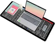 Chamgeco Anti-Slip Large Keyboard Pad, Excel Shortcut Keys Mouse Pad, Keyboard Shortcuts Pad Office Desk Mat, Keyboard Gaming Mousepad with Stitched Edges for Word/Excel/PS/PPT (Shortcuts 1, 80*30CM)