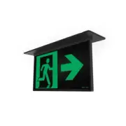 Ektor Razor Core Recessed 24M Emergency Exit Sign Black | EV-RAZOR-CORE-24M-B