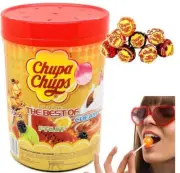 150x Chupa Chups Lollipops Bulk Jar Assorted Flavours Bigger Jar 1.8kg June 25