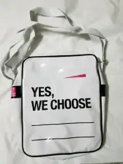 WHITE PROMOTIONAL UNISEX "YES WE CHOOSE" SHOULDER AND/OR CROSSBODY BAG - NEW