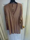 Skims Long Sleeve Henley Shirt Top Women's Size 4XL Ochre Rayon Stretch G63