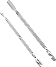 SAFIGLE 2 Pcs Cuticle Pusher Cuticle Pusher Nail Polish Remover Stainless Steel Manicure Tool Set Dual Sided Pedicure Nail Cleaner For Fingernails Toenails