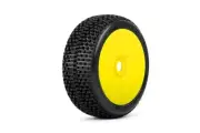 Power Hobby - Dirt Slinger 1/8 Buggy Mounted Tires Yellow Wheels (2) Medium Soft