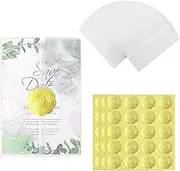 50 Pack Vellum Jackets for Invitations, 5 x 7inch Pre-Folded Vellum Paper with Heart Seal Stickers,Translucent Vellum Paper for Baby Shower Birthday Wedding Invitation Wraps