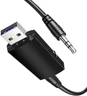 5.1 Bluetooth Adapter for Car, USB to TRS 3.5mm Bluetooth Receiver Adds Bluetooth to Car, Speaker and Home Stereo Audio for Hands-Free Calls, Voice Navigation