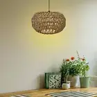 Handwoven Rattan Lamp Shade Hanging Light Cover Bulb Guard Light Fixture Shade