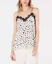 Bar III Women's Polka Dot Camisole Top White Size Medium