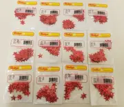 Lot of 600 pcs Vintage Sulyn 15mm Metallic Red Large Star Sequins Sewing Crafts