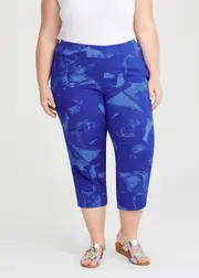 [TS] Taking Shape Natural Tropical Crop Pant Size 12 in Print, Viscose - Plus Size Women's Clothing Print