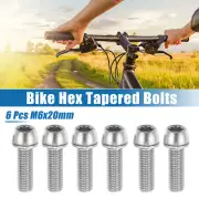 6 Pcs Bicycle Stem Screws for MTB Bike Bicycle Stem M6x20mm Steel Silver Tone
