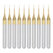 10pcs 0.3mm Titanium Coat Carbide End Mill Engraving CNC Router Bits 1/8" Shank