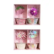 Cupcakes & Cashmere Kit Floral Bake Cups Liners Toppers Colorful Spring Summer