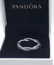 NEW Authentic PANDORA 925 Ale Twist of Fate CZ Stackable Ring 190892CZ