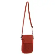 Pierre Cardin Leather Embossed Woven Ladies Wallet Bag in Orange
