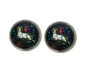 Gascoigne Lamb of God Cufflinks Silver Metal Alloy Religious Men's