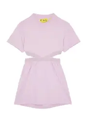 Off-white Kids Bookish Cut-out Cotton T-shirt Dress (12-14 Years) - Lilac - 14YR (14 Years) 14YR (14 years)