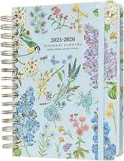 Kokonote A5 Academic Diary 2025-2026 Page A Day - Seasonal Flowers | Academic Planner 2025-2026 With Stickers, Student Essentials For University, Back To School Supplies
