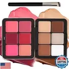 AOAZXBB 12 Colors Cream Blush Palette Cream Concealer Foundation Palette,Natu