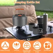 2.5L Camping Kettle Portable Camp Kettle with 2 Cups Rustproof Heat Evenly beuKP
