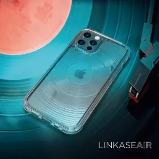 【ABSOLUTE】iPhone 12 Pro Max 6.7吋專用 LINKASEAIR電子蝕刻技術防摔抗變色抗菌大猩猩玻璃保護殼(圓圈)