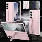 Flip Case for Samsung Z Fold 6 5 4 3 Stand Cover With Wristband Screen Protector