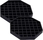 Happy Reunion Drip Trays 6" Coffee Countertop Octagon Drip Tray Black Plastic Coffee Drip Tray with Honeycomb Grid, Pack of 2 (2 Pcs 6")