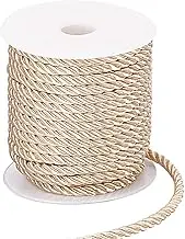 PH PandaHall 5mm Twisted Cord Trim, 3-Ply Polyester Silk Cord Decorative Rope Xmas Shiny Viscose Cording for Crafts Home Décor Costumes Christmas Bag Drawstrings Graduation Honor Cord (59 Feet)