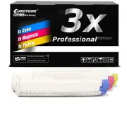 3x Pro Toner for OKI C612 C612D C612DN Cyan Magenta