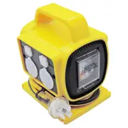 Ultracharge 10A 4-Way Outlet RCD Safety Power Block Outlet Plug/Sockets Yellow