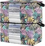 sanluoli 60L 2 Pack Under Bed Shoe Storage Containers with Reinforced Handles, clear window Sheet Storage For Closet