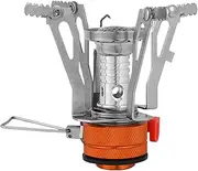 Camping Stove, Backpacking Stove, Lightweight with Piezo Ignition, Foldable High Power Portable, Windproof Hiking for Survival Gear for Backpacking, Outdoor Cooking, 4x5x8cm