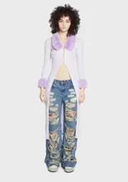Lavender Brush It Off Knit Cardigan